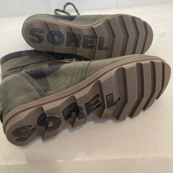 Sorel Lexie Wedge Boot Women’s 8.5 Green Plaid Alpine Tundra Winter Waterproof - Picture 5 of 9